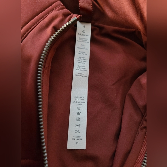 Lululemon Dynamic Movement Jacket Insulated Water Repellent Savannah sz. 4 - Picture 6 of 9